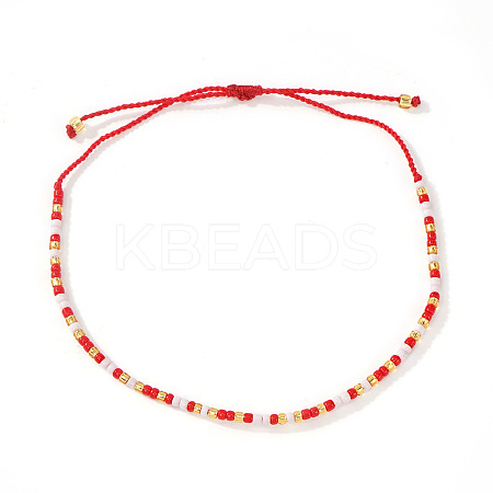 Glass Seed Bead Braided Bead Bracelets XN3042-9-1