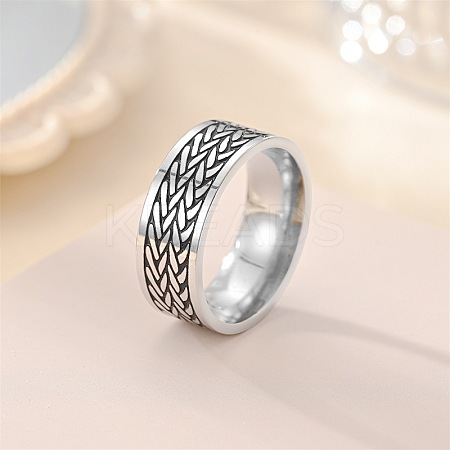Retro 201 Stainless Steel Enamel Finger Rings for Men FS-WG366A7-07-1