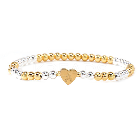 Brass Beads Stretch Bracelets for Women CW0227-12-1