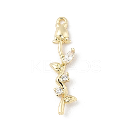 Brass Micro Pave Cubic Zirconia Pendants KK-M326-13C-G-1