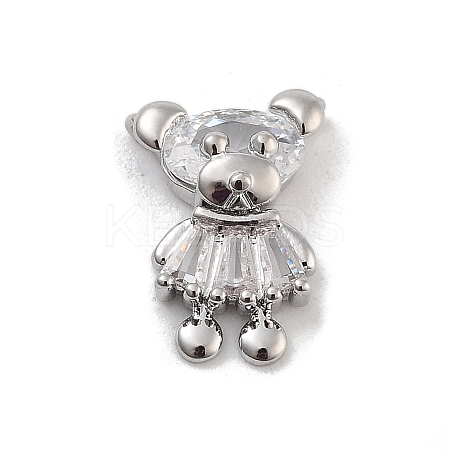 Brass Pave Clear Cubic Zirconia Pendants LS-KK-Z061-18P-02-1
