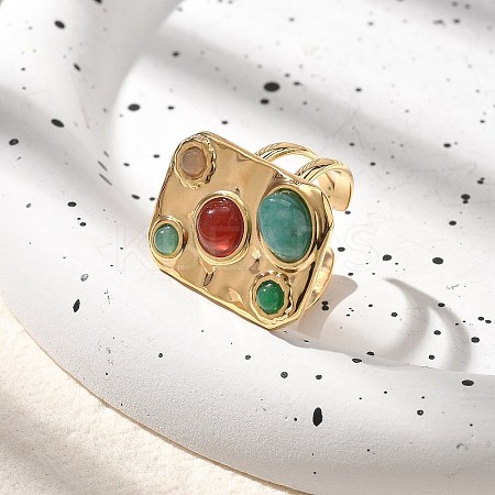 Natural Carnelian & Jade Finger Rings STAS-Z112-03G-1