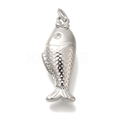 Rack Plating Brass Micro Pave Cubic Zirconia Pendants KK-I720-66P-1