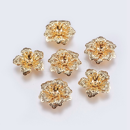 5-Petal Brass Bead Caps LS-KK-F740-50G-1