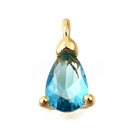 Brass Micro Pave Cubic Zirconia Pendants KK-D356-08E-G-1