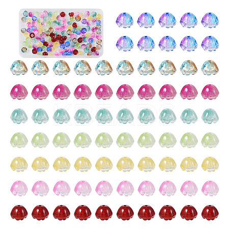 128Pcs 8 Colors Transparent Spray Painted Glass Beads GLAA-TA0001-26-1