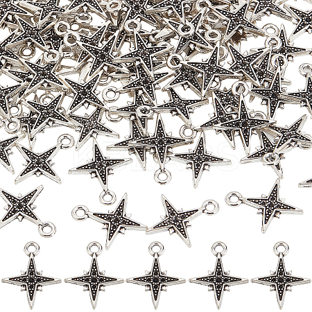 100Pcs Tibetan Style Alloy Pendant Rhinestone Settings FIND-SC0010-43-1