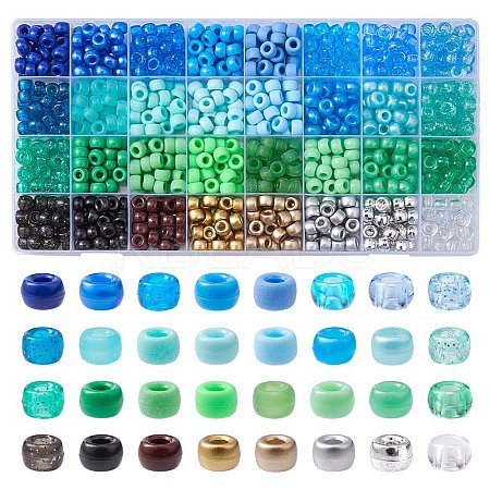 960Pcs 32 Style Transparent & Opaque Plastic Beads KY-YW0001-43-1