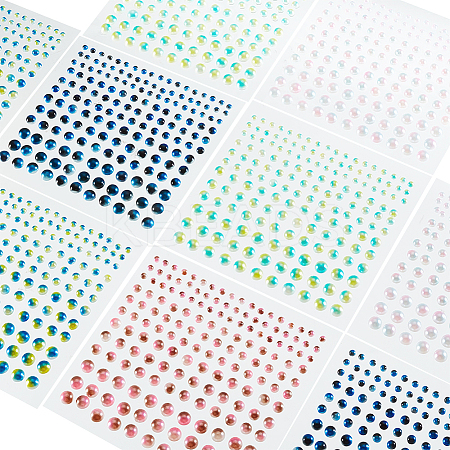 10 Sheets 5 Colors Self Adhesive Acrylic Faux Pearl stickers DIY-GA0004-51-1