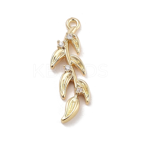Brass Pave Clear Cubic Zirconia Pendants KK-Z061-15G-02-1