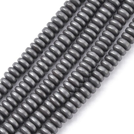 Matte Style Electroplate Non-magnetic Synthetic Hematite Flat Round Beads Strands X-G-M007-77-1