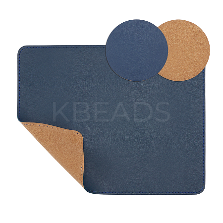3Pcs Cork & Leather Mouse Pad AJEW-OC0014-75B-1