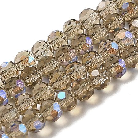 Electroplate Transparent Glass Beads Strands EGLA-A035-T6mm-L16-1