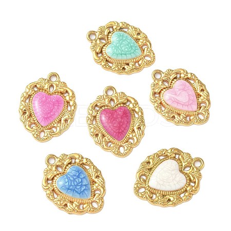 304 Stainless Steel Enamel Pendants STAS-I346-61G-1