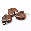 Heart Natural Mahogany Obsidian Pendants X-G-Q438-02-2