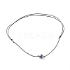Pearl Luster Plated Round Faceted Natural Agate Pendant Necklace NJEW-JN03657-03-4