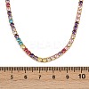 925 Sterling Silver Pave Colorful Cubic Zirconia Tennis Necklaces for Women NJEW-C096-01B-G01-5