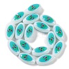 Printing Glass Oval Beads for Necklaces Bracelets Making GLAA-B020-01A-09-3