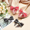 4Pcs 2 Colors Bowknot Polyester Rhinestone Shoe Decorations AJEW-HY0001-80A-4