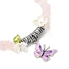 Printed Alloy Butterfly Charm Bracelets BJEW-JB12404-02-3
