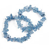 Unisex Chip Natural Aquamarine Beaded Stretch Bracelets BJEW-S143-55-1