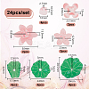 24Pcs 7 Styles Simulation Lotus/Lotus Leaf Acrylic Bead Caps FIND-DR001-42-2