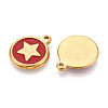 304 Stainless Steel Enamel Pendants STAS-N092-148B-2