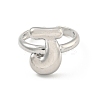 Brass Letter Open Cuff Rings for Women RJEW-G313-01J-P-2