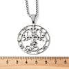 201 Stainless Steel Flat Round Sigil Pendant Necklaces LS-NJEW-H065-19P-3