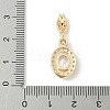 Oval Brass Micro Pave Cubic Zirconia Pendants KK-M326-15G-3