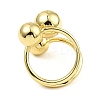 Rack Plating Brass Round Ball Beded Open Cuff Rings LS-RJEW-D009-02G-3