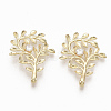 Brass Micro Pave Clear Cubic Zirconia Pendants ZIRC-Q021-012G-NF-1