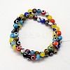 Handmade Evil Eye Lampwork Round Bead Strands LAMP-L055-4mm-12-2