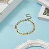 Colorful Enamel Flower Link Chain Bracelet X-BJEW-JB09940-5