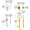 8Pcs 4 Styles Tibetan Style Alloy Skeleton Key Lock Pendants FIND-FS0002-11-4