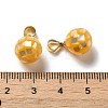 Natural Yellow Shell Dyed Round Charms SSHEL-H071-01G-02-3