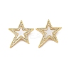 Brass Micro Pave Clear Cubic Zirconia Pendants KK-B083-26A-G-1
