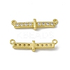 Rack Plating Brass Micro Pave Clear Cubic Zirconia Connector Charms KK-C007-37G-I-2