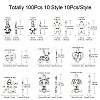 100Pcs 10 Styles Tibetan Style Alloy Pendants FIND-CJ0002-30-2