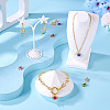 15Pcs Brass Micro Pave Cubic Zirconia with Glass Charms KK-TA0001-82-7