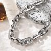 304 Stainless Steel Oval Link Chain Bracelets for Women Men BJEW-F488-29P-2