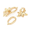 Brass Micro Pave Clear Cubic Zirconia Fold Over Clasps KK-U043-17G-2