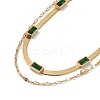 304 Stainless Steel with Cubic Zirconia Double Layer Necklaces LS-NJEW-P302-04G-3