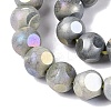 Ombre Effect Dyed Electroplate Opaque Glass Beads Strands EGLA-Q130-01A-02-4