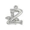 Brass Crystal Rhinestone Letter Links Connector Charms KK-S395-06P-Z-1