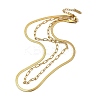 304 Stainless Steel Paperclip & Herringbone Chains Double Layer Necklace for Men Women LS-NJEW-E046-01G-1
