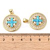 Rack Plating Brass Micro Pave Cubic Zirconia Pendants KK-P268-08A-G-4