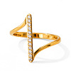 304 Stainless Steel Micro Pave Clear Cubic Zirconia Finger Rings for Women WGDBD87-01-2