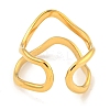Ion Plating(IP) 304 Stainless Steel Irregular Open Cuff Ring for Women X-RJEW-A043-26G-3