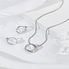 1 Set Alloy & Round Imitation Pearl Pendant Necklaces & Stud Earrings Sets SJEW-LP0001-57P-3